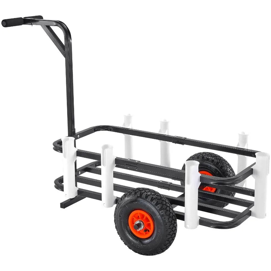 Beach Fishing Cart 200 lbs Load Capacity with Two 11 Big Wheels Rubber Balloon Tires for Sand