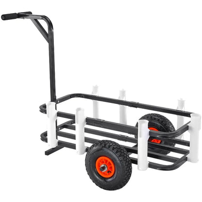 Beach Fishing Cart 200 lbs Load Capacity with Two 11 Big Wheels Rubber Balloon Tires for Sand