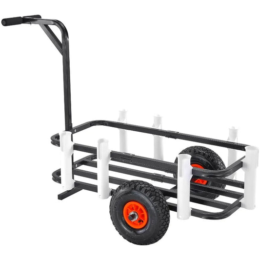 Beach Fishing Cart 200 lbs Load Capacity with Two 11 Big Wheels Rubber Balloon Tires for Sand