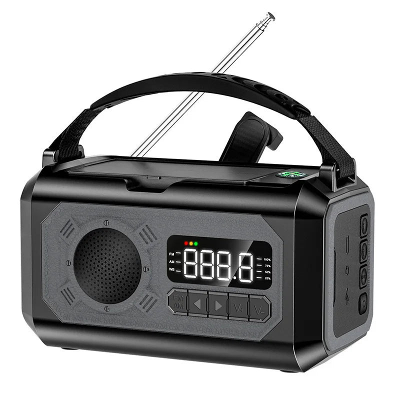 Solar Hand Crank AM/FM/NOAA Weather Radio with 2 Solar Panels  Radio and  Reading Lamp