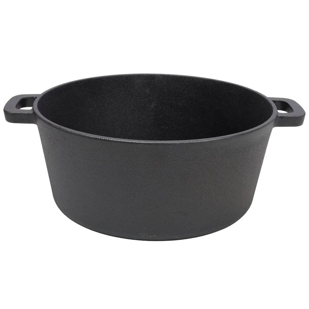 2 in 1 Pre-Seasoned Cast Iron Dutch Oven With Dual Handles ,for  Outdoor Camping