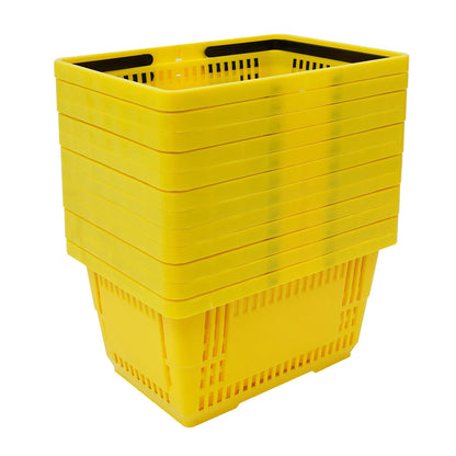 12-Pack Plastic Stackable Storage Baskets, 7.4 Gallon Capacity