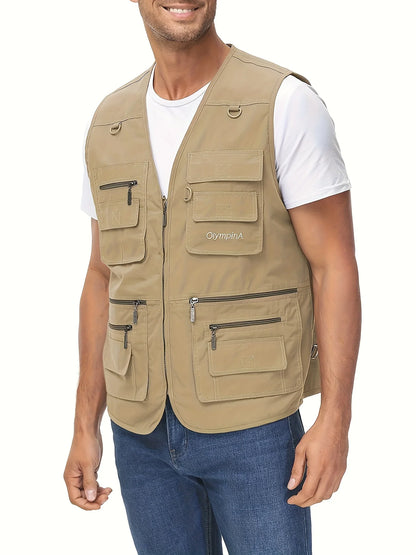 Men's Plus Size Fishing Vest Multi-Pockets Sports Summer Vest