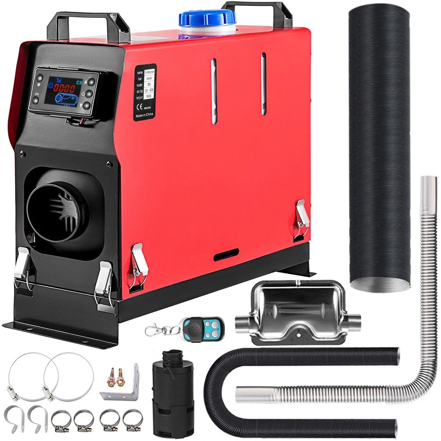 12V 5KWr Air Diesel Heater with LCD switch and Remote Control for Boat Car Trucks Campervans