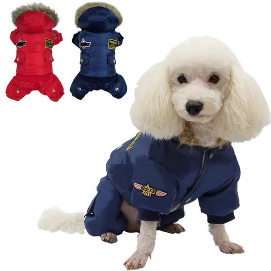 Autumn Winter Warm Dog Jacket Waterproof Hooded Padded Coat For Small Medium Dogs