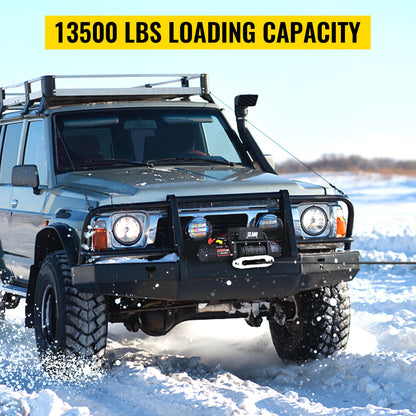 VEVOR 12V 13500 LBS Electric Winch 27M/92FT Synthetic Tow Rope  Hoist for 4X4 Truck or Boat