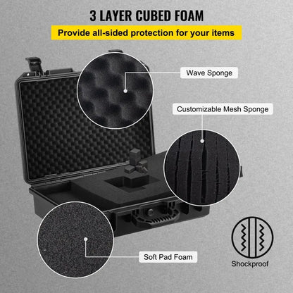Waterproof Hard Case 19 x 14 x 5 Inches with Customizable Foam Shockproof  for Pistol