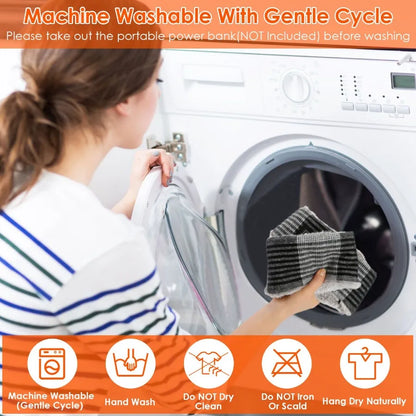 Electric Heated Scarf USB Heating Neck Wrap Unisex Winter Heated Neck Shawl Soft Warm Scarves w 3 Heating Modes