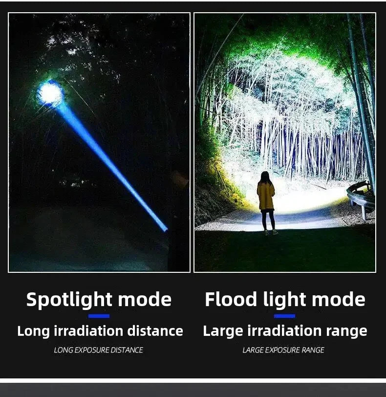 10000W Built-in Battery Flash Light Emergency Spotlight