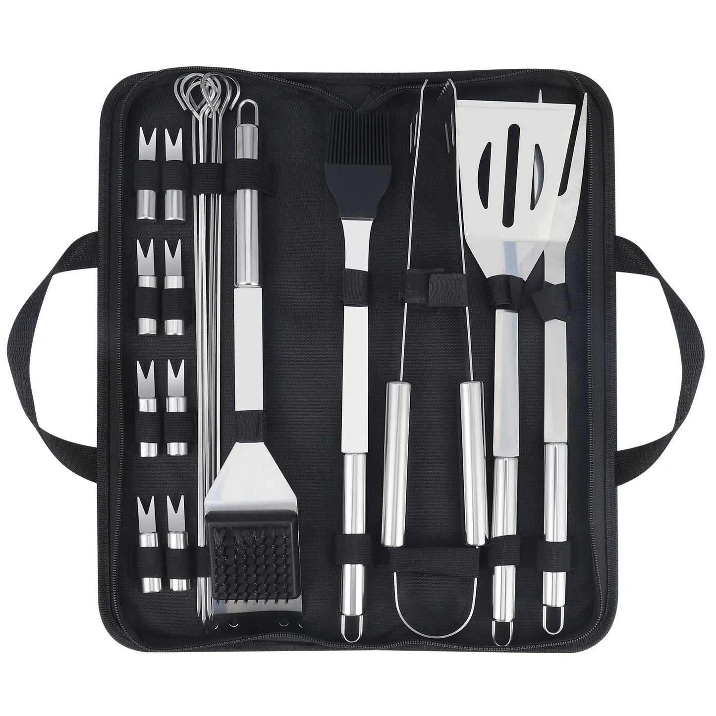 20PCS Barbecue Utensils, Heavy Duty Stainless Steel Grill Set