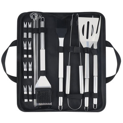 20PCS Barbecue Utensils, Heavy Duty Stainless Steel Grill Set