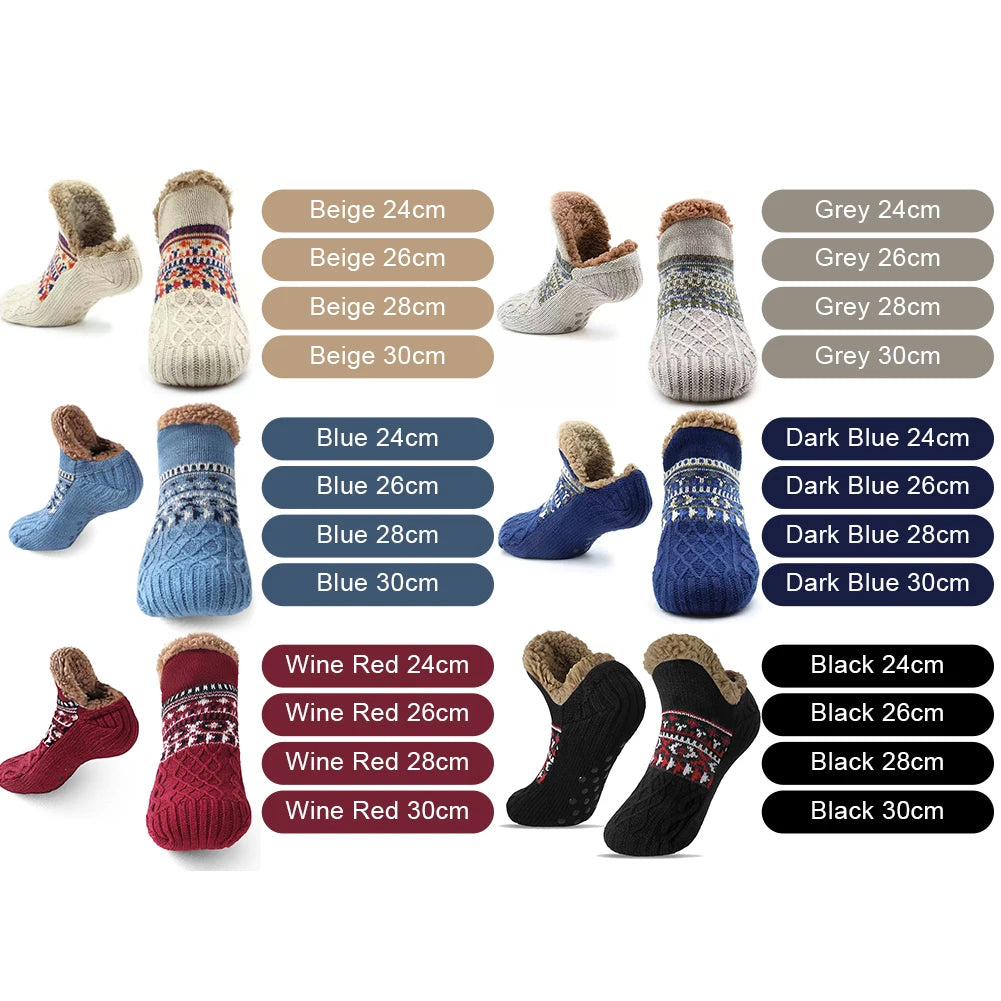 Men Women non slip Winter Indoor Home Slipper Socks  great for Christmas