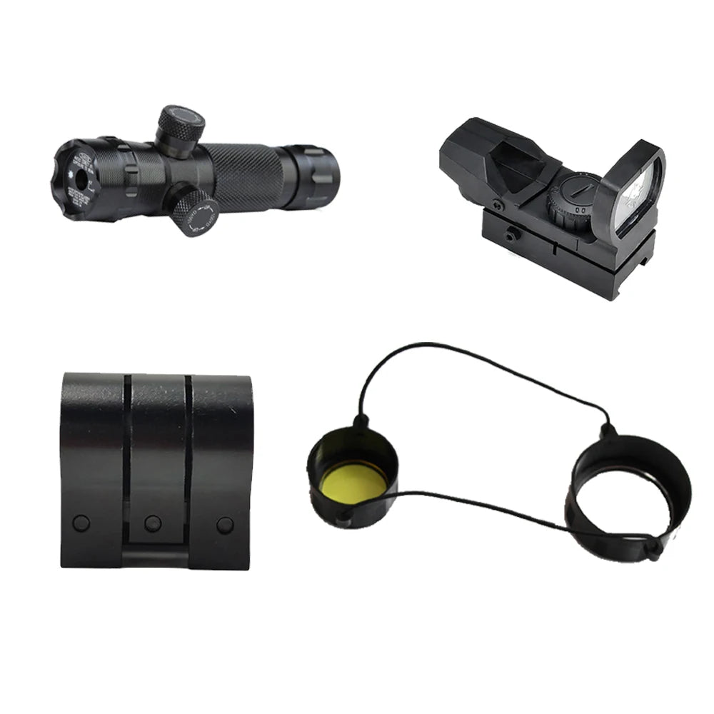 3-in-1 Rifle Scope Red Dot Laser Combo 4-12x50 Illuminated Optics with 4 Reticle Red Green Reflex Sight