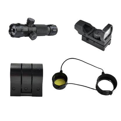 3-in-1 Rifle Scope Red Dot Laser Combo 4-12x50 Illuminated Optics with 4 Reticle Red Green Reflex Sight