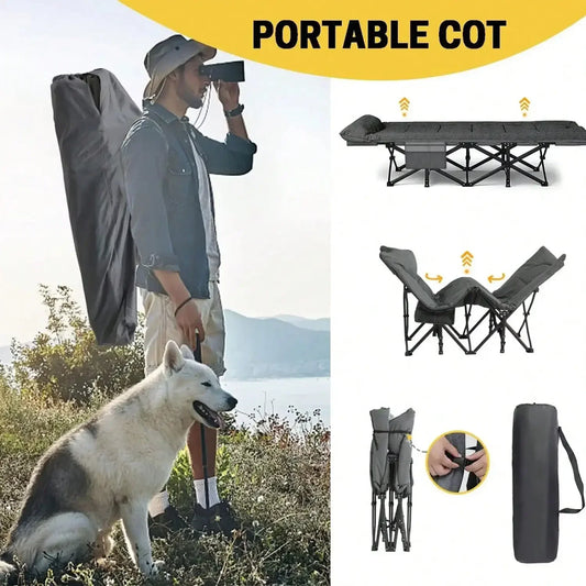 Premium Portable Thick Pad Folding Heavy Duty Travel Cot