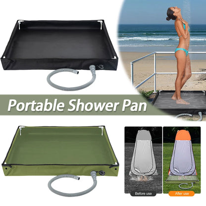 Portable Shower Pan with Drain Hose Camping Shower