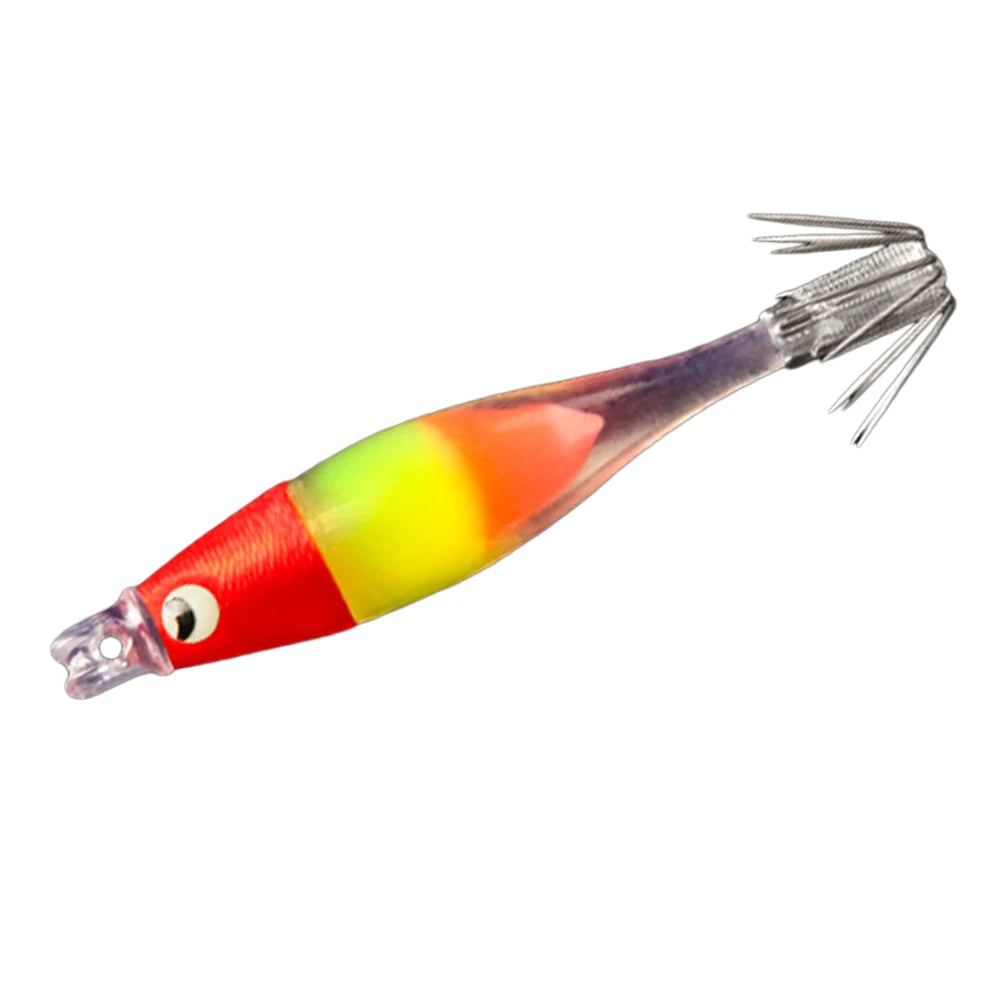 Luminous UV Blowing Fishing Lure  Artificial Bait Squid Jig for Sea Fishing