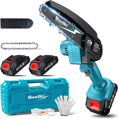 Mini Chainsaw Cordless 6-inch Handheld Electric Power Chain Saw