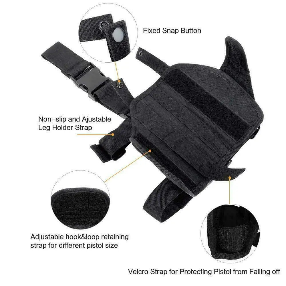 Tactical Adjustable Pistol Thigh Holster Magazine Pouch Right Hand Gun Holster