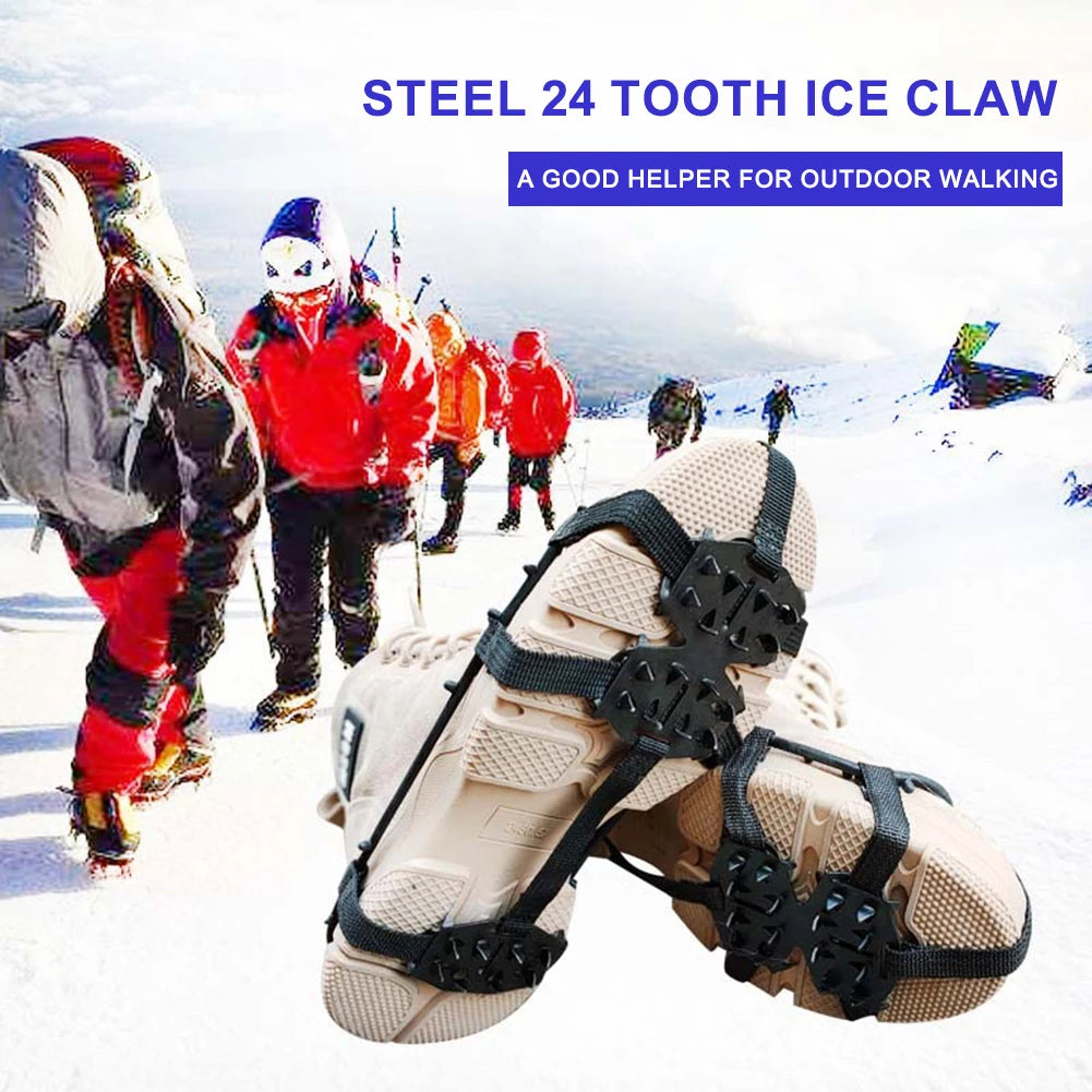 24 Teeth Mountaineering  Anti-Slip Snow Claw Shoe Covers