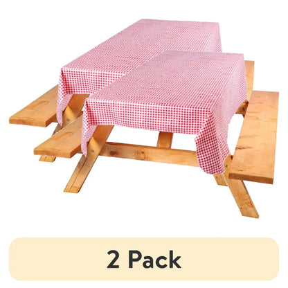 (2-Pack) Picnic Combo Pack, Red and White Plaid 54" x 72"