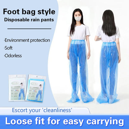 Disposable Rain Pants Thickened Pack  Clear Raincoat Rainsuit
