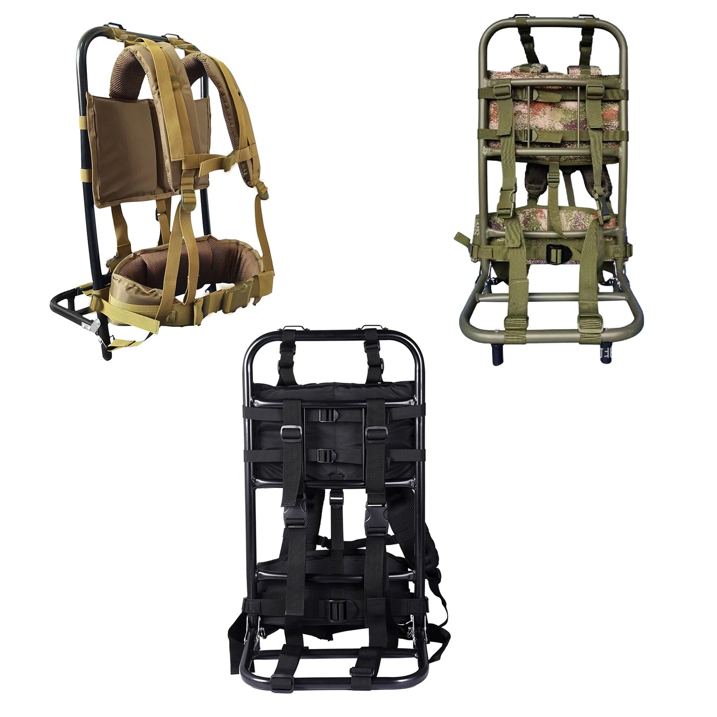 Camping Backpack External Frame  Portable Foldable Hunting Carrier Bag Holder