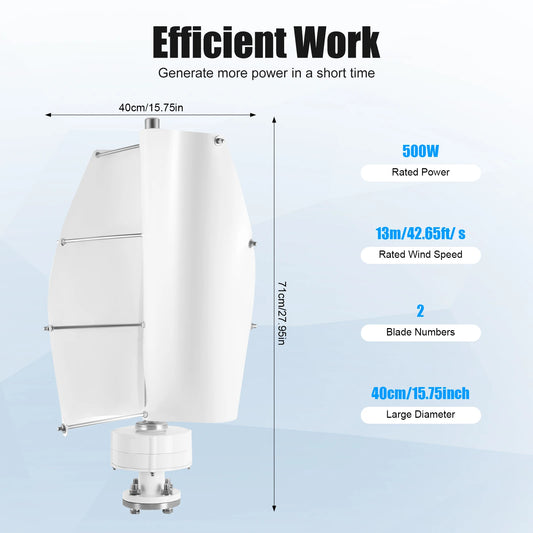 500W Vertical Axis Wind Turbine Generator with Controller