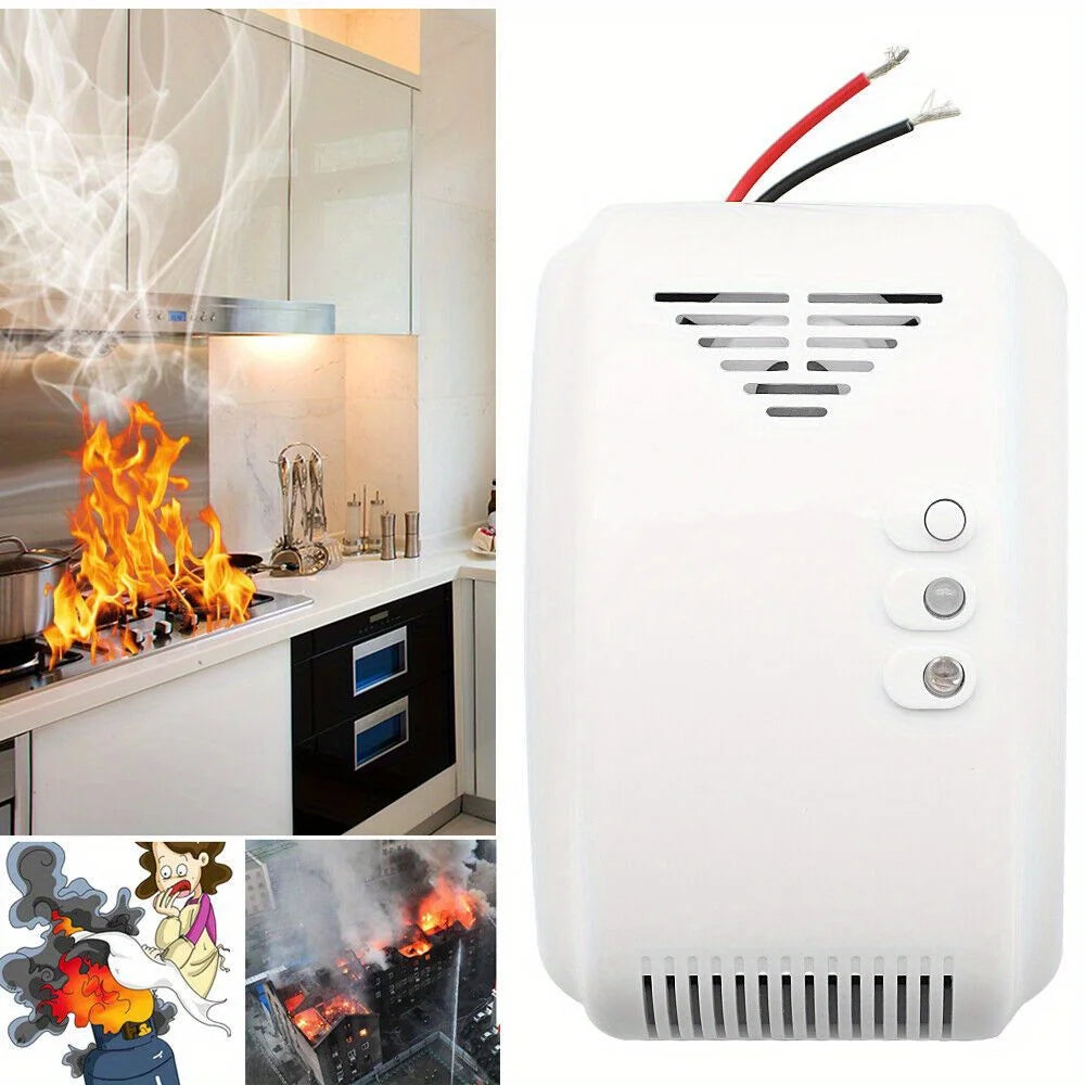 Propane Gas Alarm Detector, 12V, Ideal for RVs, Vans & Boats - Detects LPG and Natural Gas Leaks