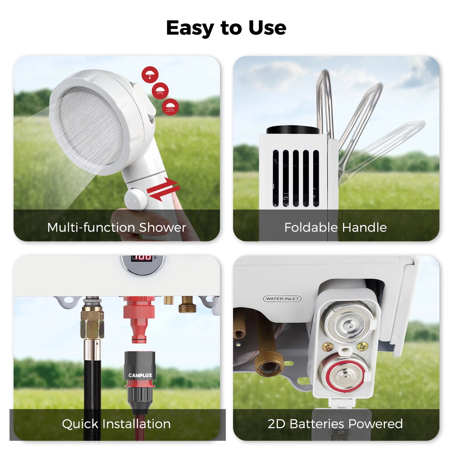 Portable Water Heater, 1.58 GPM Tankless Propane Water Heater, 41,000 BTU