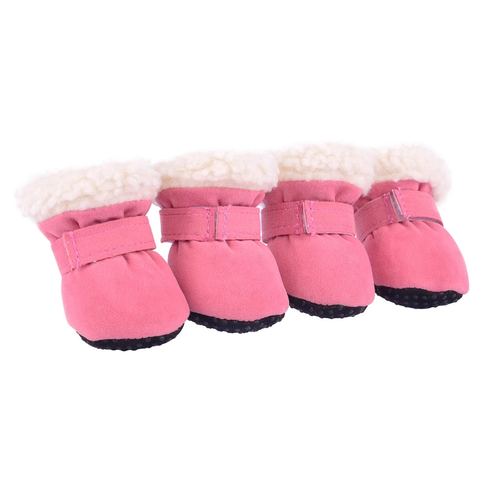 4Pcs Dog Snow Boots S-XL Soft with Non-Slip Soles