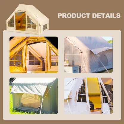 Inflatable Tent with Pump, Waterproof , Easy Setup with Mesh Windows