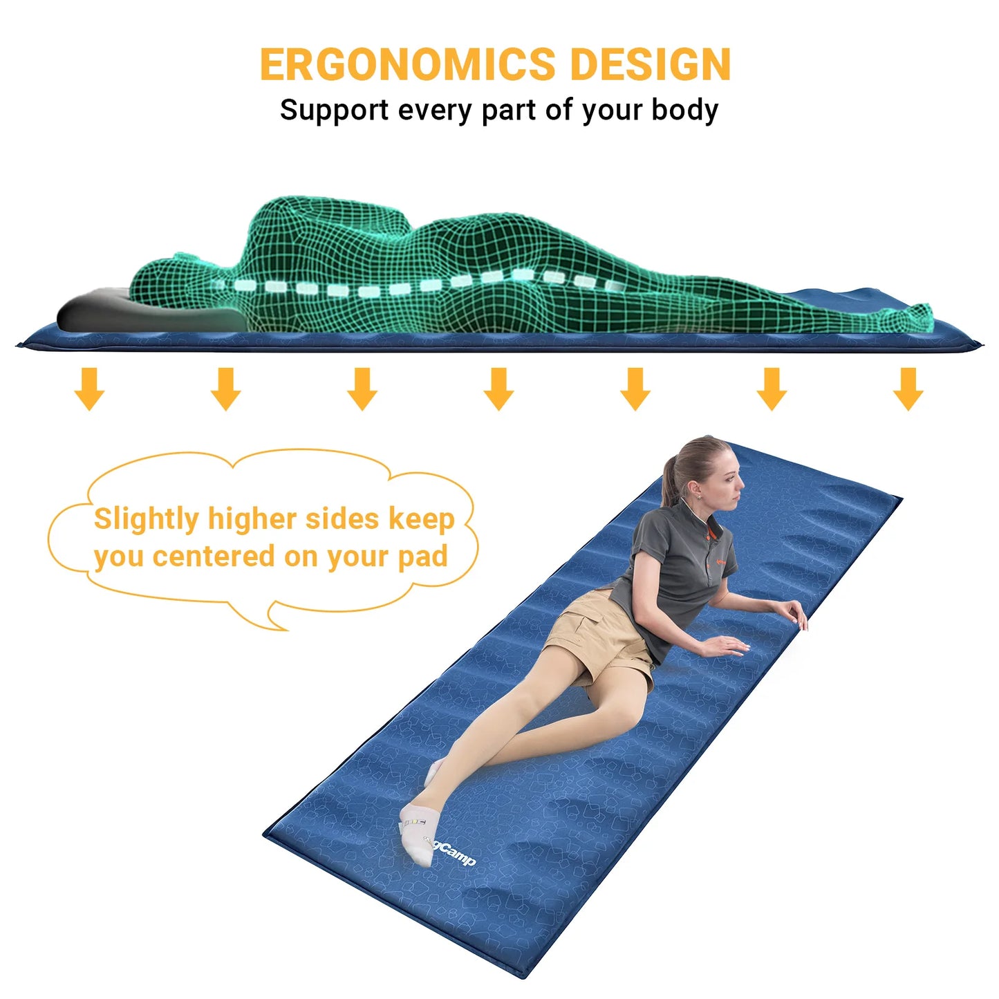 Self-inflating Sleeping Mat,  Suitable For Camping Tents, Backpacking