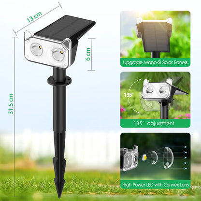 4 Pack Solar Spot Lights, Auto On/Off, 2 Modes
