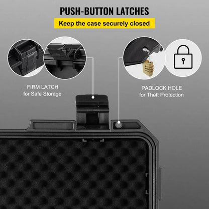 Waterproof Hard Case 19 x 14 x 5 Inches with Customizable Foam Shockproof  for Pistol