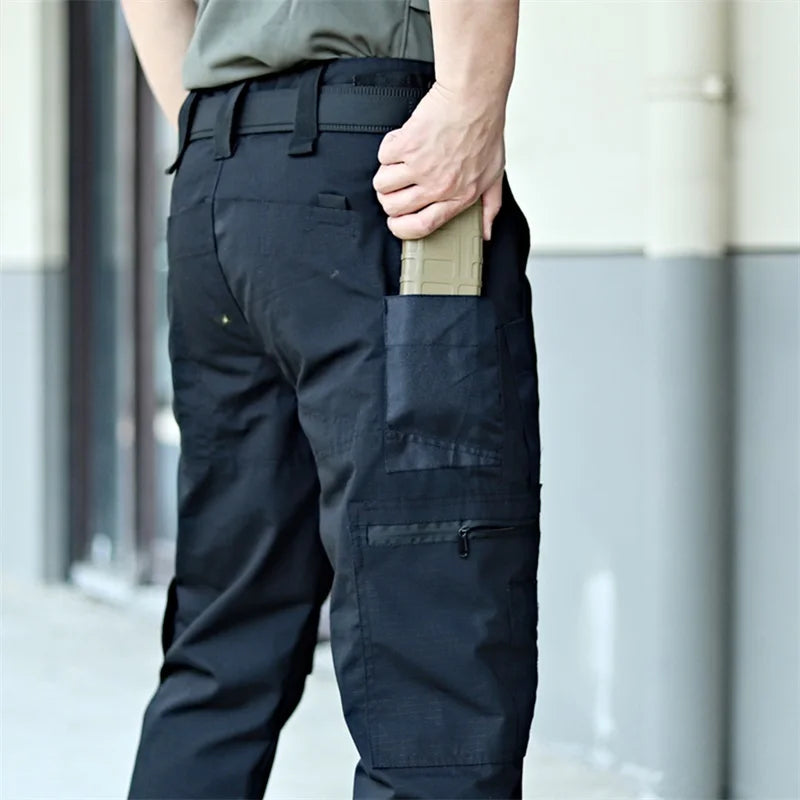 Men s Tactical Cargo Pants Lightweight Elastic Waist  with Multi-Pockets for Hiking and Camping