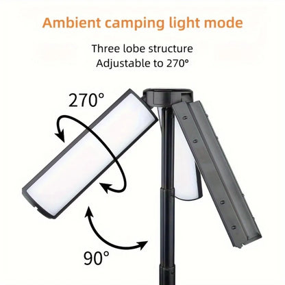 Retractable Outdoor Camping Light - | USB-Rechargeable, Portable Stand