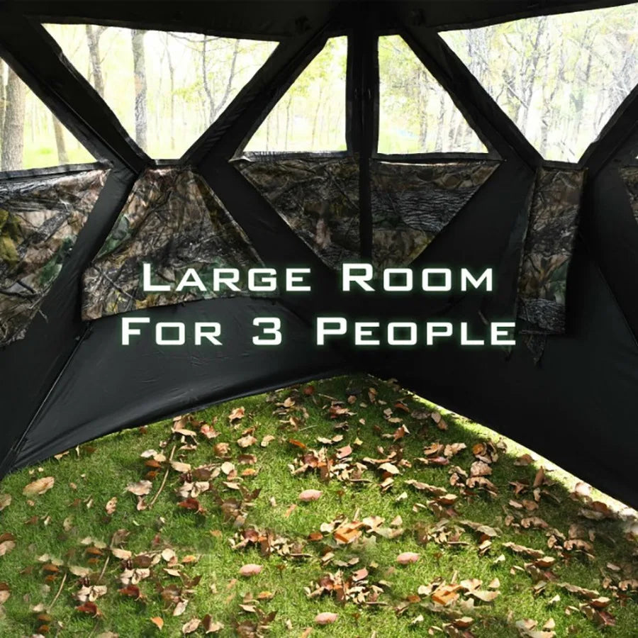 3 Person Portable PopUp Ground Hunting Blind with Tiedowns