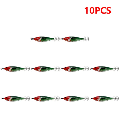 5.7g/8cm Squid Jig Baits Double Hook Glow In The Dark for Night Fishing