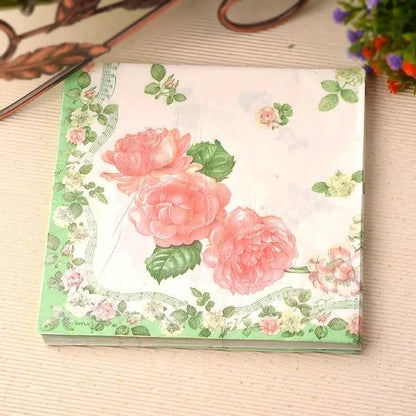 20Pcs/Bag Napkins Paper Butterfly Floral Print Decoupage Napkin