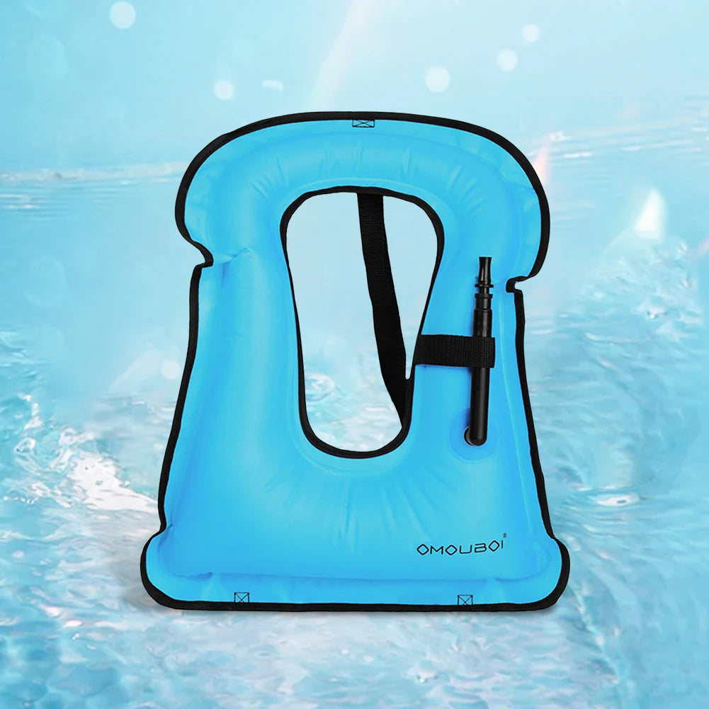 Inflatable Snorkeling Vest Adjustable Buoyancy for Snorkeling Swimming Kayaking Boating