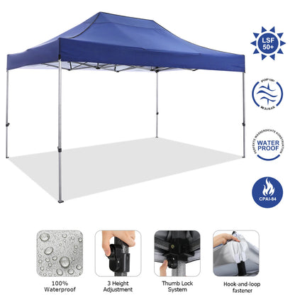 10x15 Pop Up Canopy without Sidewall, Heavy Duty Canopy All Season Wind Waterproof