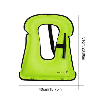 Inflatable Snorkeling Vest Adjustable Buoyancy for Snorkeling Swimming Kayaking Boating
