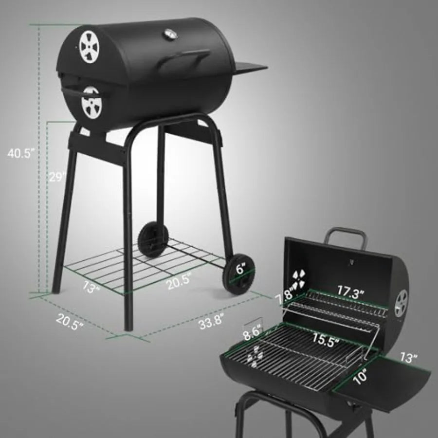 Charcoal  Outdoor BBQ Grill with 500 SQ.IN. Cooking Area