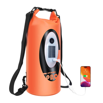 Solar/Battery Powered Waterproof Backpack with Bluetooth Speaker