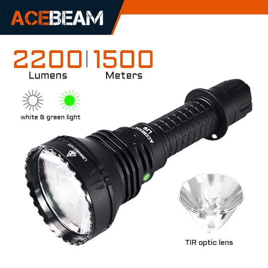Hunting Flashlight 2200 Lumens 1184 Yards Long-Rang Rechargeable Flashlight