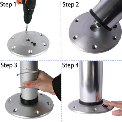 3 Levels Adjustable Aluminum Alloy RV Boat Table Pedestal 17-28 Inch Height