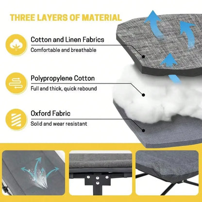 Premium Portable Thick Pad Folding Heavy Duty Travel Cot