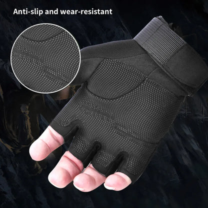 Tactical Military Half Finger Gloves Men's Hunting Shooting Fingerless Gloves
