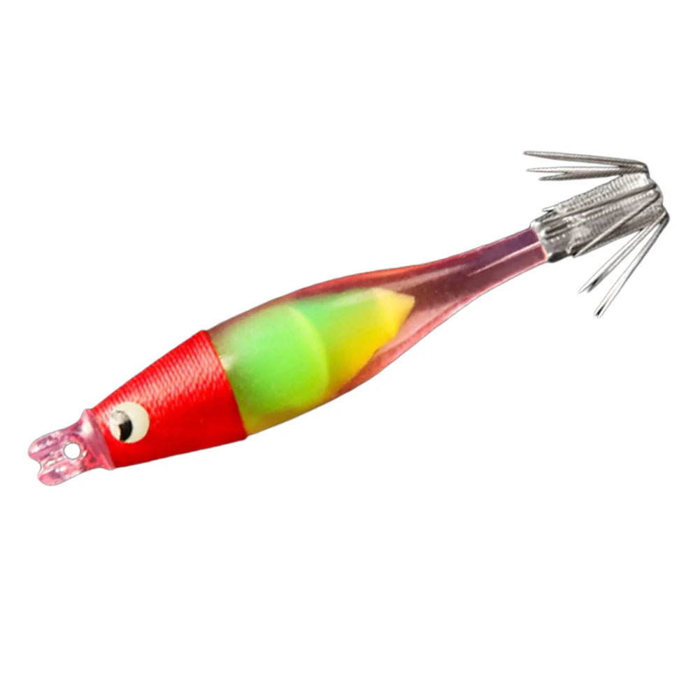 Luminous UV Blowing Fishing Lure  Artificial Bait Squid Jig for Sea Fishing